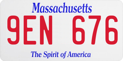 MA license plate 9EN676