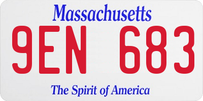 MA license plate 9EN683
