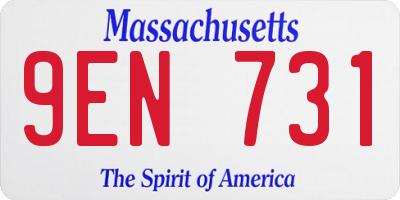 MA license plate 9EN731