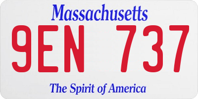 MA license plate 9EN737