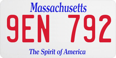 MA license plate 9EN792