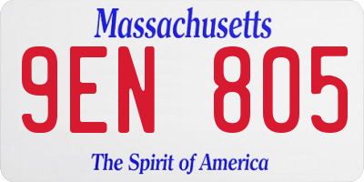 MA license plate 9EN805