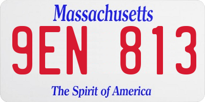 MA license plate 9EN813