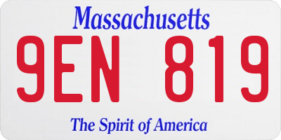 MA license plate 9EN819