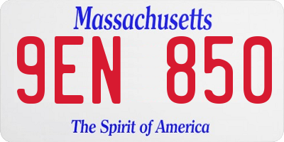 MA license plate 9EN850