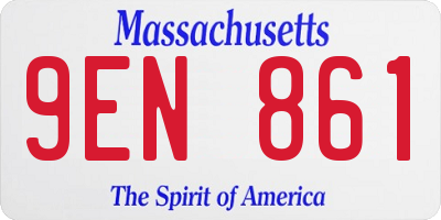 MA license plate 9EN861