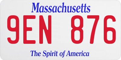MA license plate 9EN876