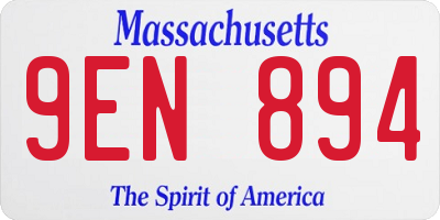 MA license plate 9EN894