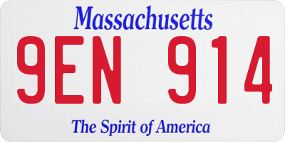 MA license plate 9EN914