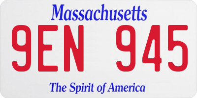 MA license plate 9EN945