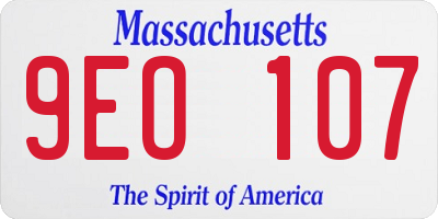 MA license plate 9EO107