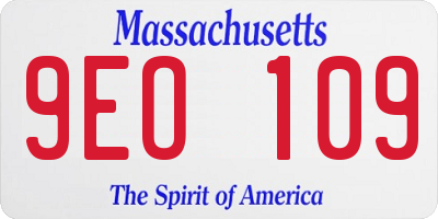 MA license plate 9EO109