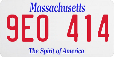 MA license plate 9EO414