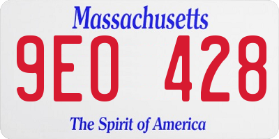 MA license plate 9EO428
