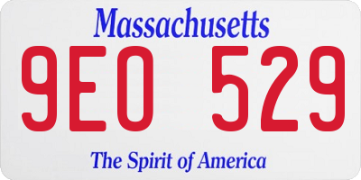 MA license plate 9EO529