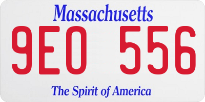 MA license plate 9EO556