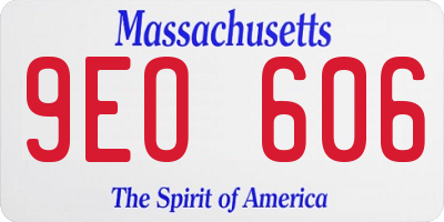 MA license plate 9EO606