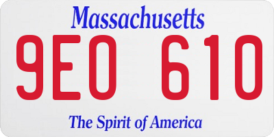MA license plate 9EO610