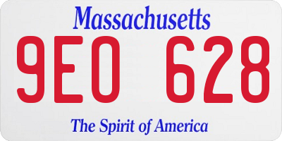 MA license plate 9EO628