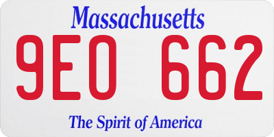 MA license plate 9EO662