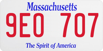 MA license plate 9EO707