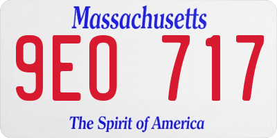 MA license plate 9EO717