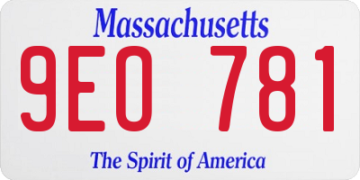 MA license plate 9EO781