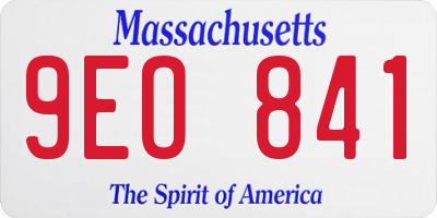 MA license plate 9EO841