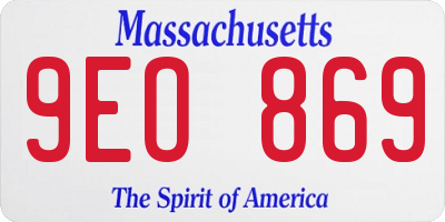 MA license plate 9EO869