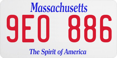 MA license plate 9EO886