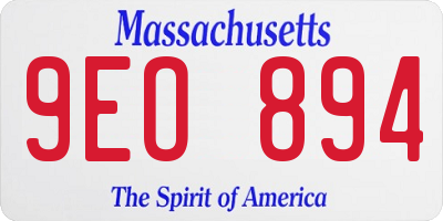MA license plate 9EO894