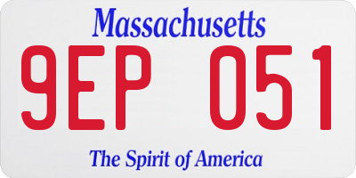 MA license plate 9EP051