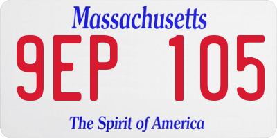 MA license plate 9EP105