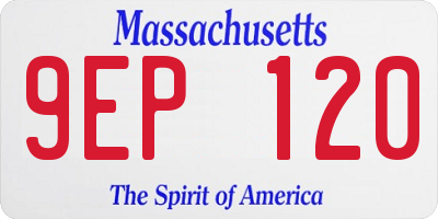 MA license plate 9EP120