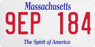 MA license plate 9EP184