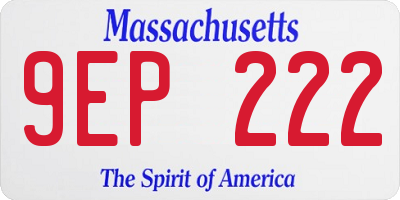 MA license plate 9EP222