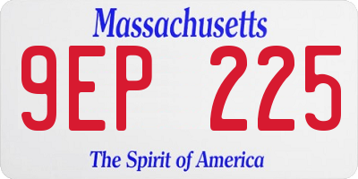 MA license plate 9EP225
