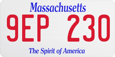 MA license plate 9EP230