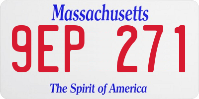 MA license plate 9EP271