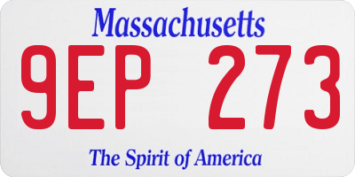 MA license plate 9EP273