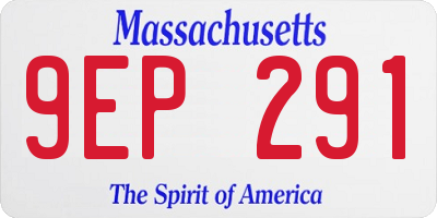 MA license plate 9EP291