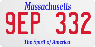 MA license plate 9EP332