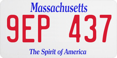 MA license plate 9EP437