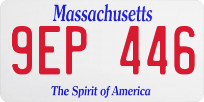 MA license plate 9EP446
