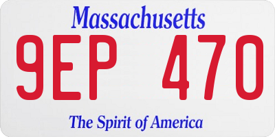 MA license plate 9EP470