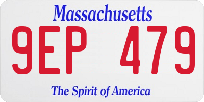 MA license plate 9EP479