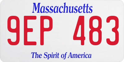MA license plate 9EP483