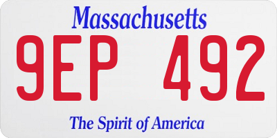 MA license plate 9EP492