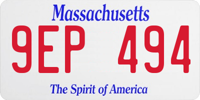 MA license plate 9EP494