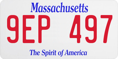 MA license plate 9EP497